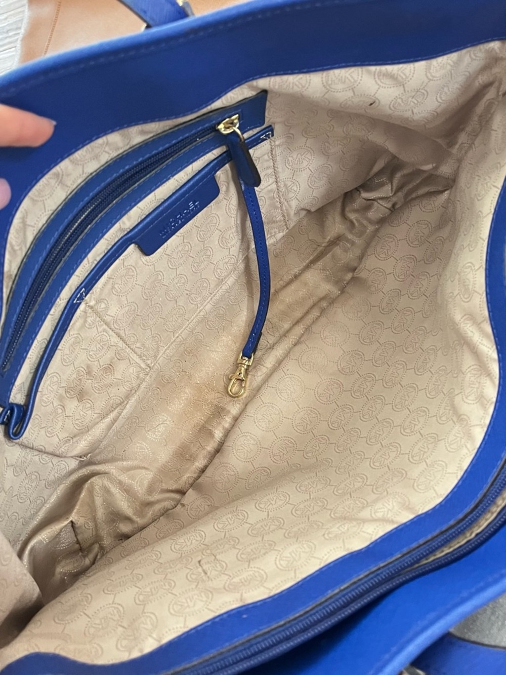 MICHAEL KORS Royal Blue Jet Set XL Voyager Work Laptop Tote Shoulder Bag - Picture 10 of 10